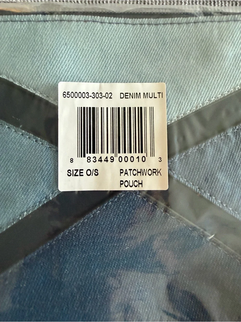 Blue Two-Tone Canvas Zip Pouch new